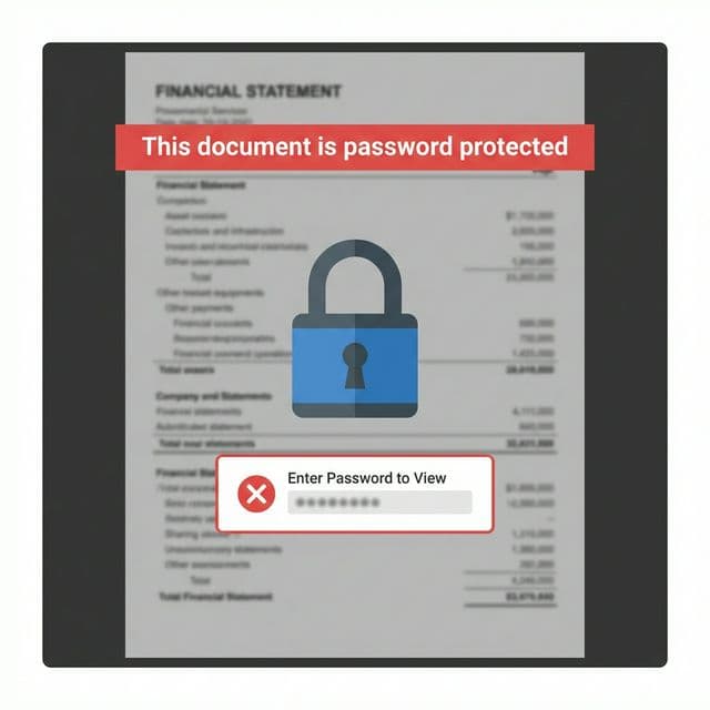 Example of a password-protected PDF that cannot be read